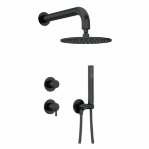 Kit Mitigeur Douche Encastré Deante Silia 250 en noir mat
