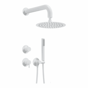 Kit Mitigeur Douche Encastré Deante Silia 250 en blanc mat