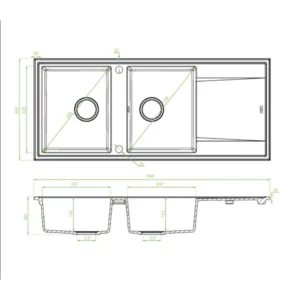 FT evier 2 bacs granit - laveo