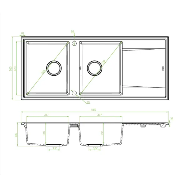 FT evier 2 bacs granit - laveo FT evier 2 bacs granit - laveo