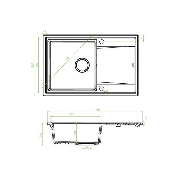 FT evier simple bac granit - laveo FT evier simple bac granit - laveo