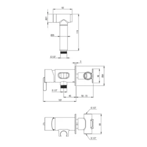 Fiche technique Mitigeur encastré toilette